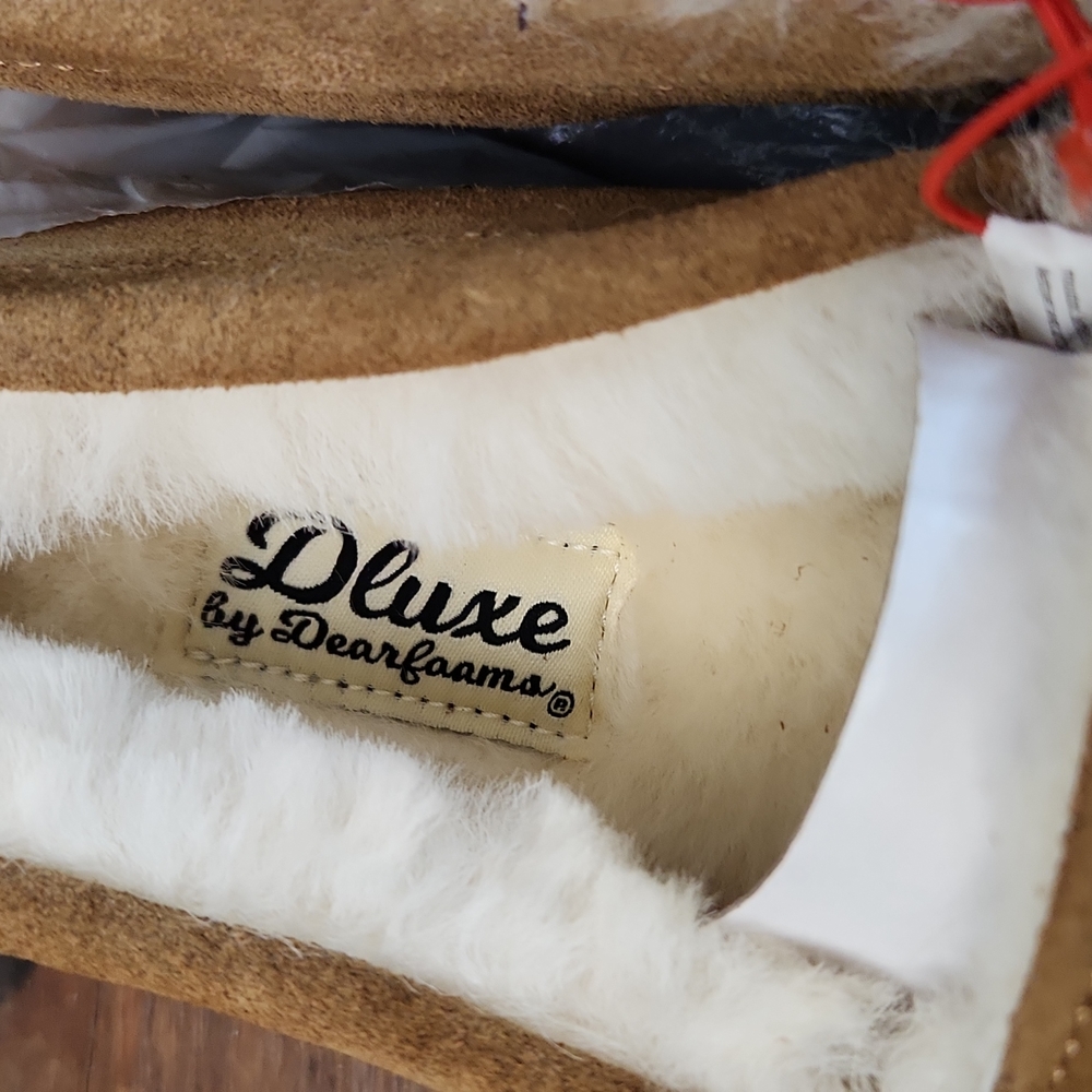 Dluxe By Dearfoams Genuine SHEARLING House Slippers SIZE 6 - Picture 3 of 7